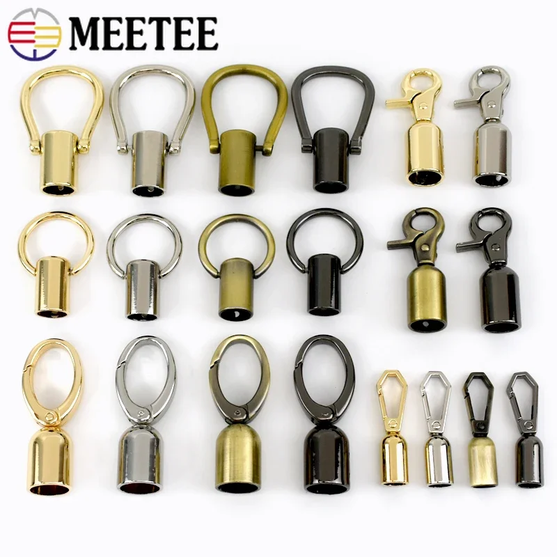 2/5Pcs Metal Buckles For Bag Tassel Cap Cord Lock Stopper Handbag Handle Strap End Lock Connector Hook DIY Accessories