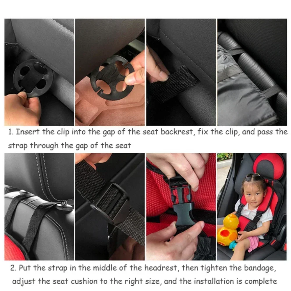 Child Safety Seat Cushion Breathable Seat Cushion for 6 Months To 12 Years Old Adjustable Baby Car Seat Cushion Car Portable Mat