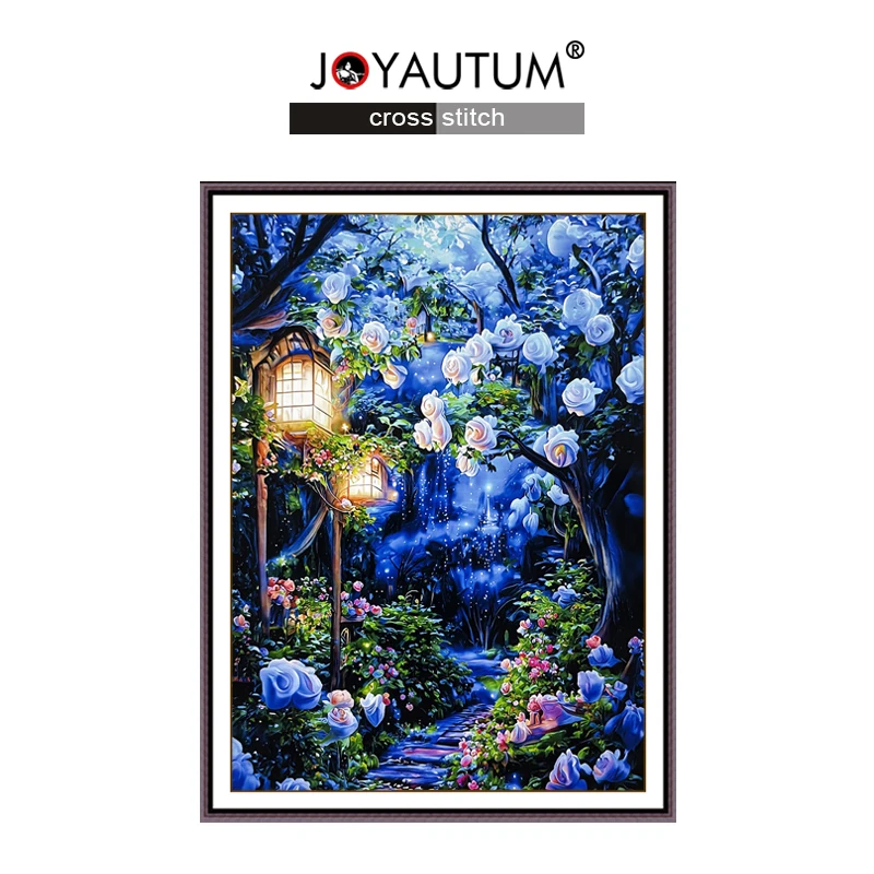 

9ct 60x80cm Night Tree Cross Stitch kits Printed Cloth Include Needles Threads Drawing Embroidery DIY Handmade