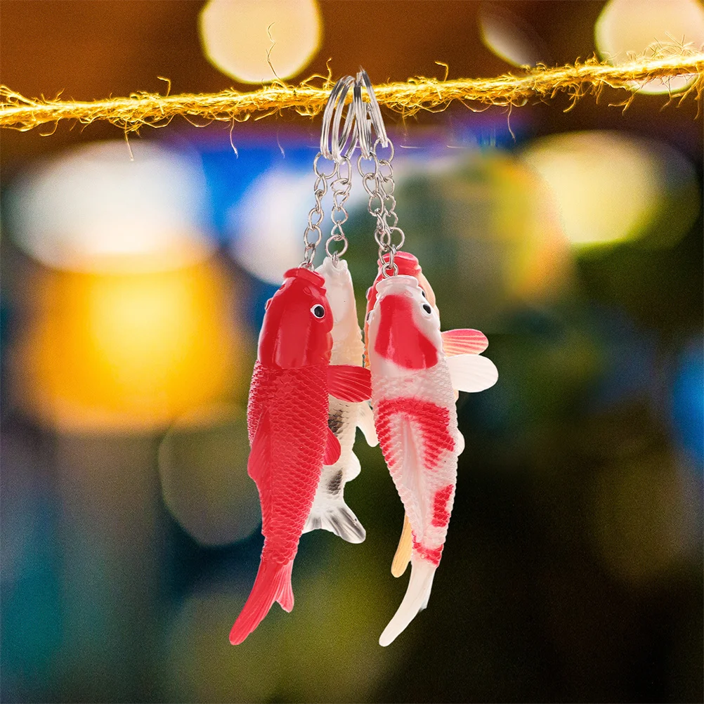 

8Pcs Kids Koi Fish Keychain Cartoon Style Bright Colors Summer Party Decoration Gift for Children Bag Pendant Phone Ornament