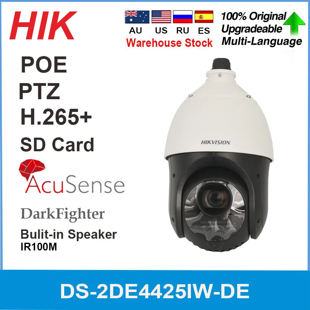 Hikvision 4MP PTZ DS-2DE4425IW-DE  IP Camera 25X Zoom DarkFighter IR Surveillance 100M WDR DNR Security POE Speed Dome