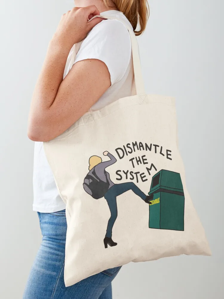 

Britta Kicking a Greendale Trash Can Tote Bag tote bag woman supermarket folding bag Woman shopper
