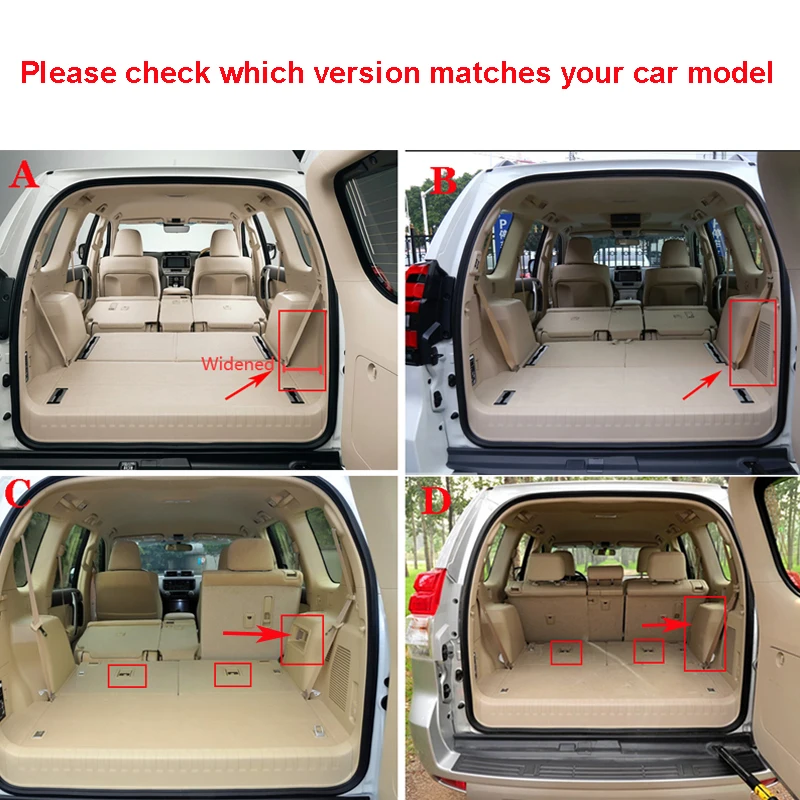 For Toyota Land Cruiser Prado 150 2010-2022 7 Seat Accessories Car Trunk Mat Anti-Dirty Protector Interior Liner Styling Carpet