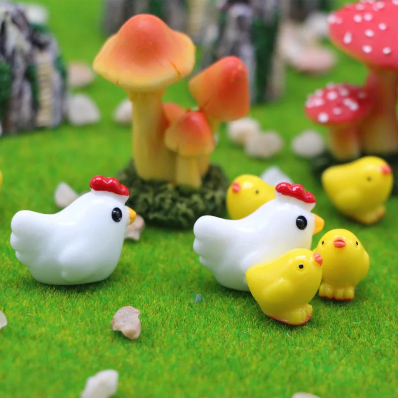 

1Set 1:12 Dollhouse Miniature Easter Chick Rooster Eggs Chicken Nest Model Farm Micro Landscape Decor Accessories Kid Toy