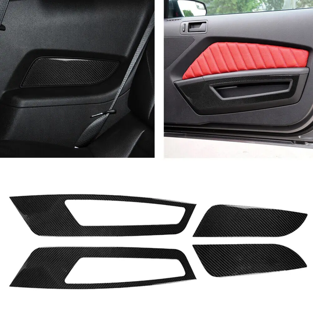 

Carbon Fiber Front and Rear Interior Side Door Panel Cover Trim Fit For Mustang 2009-2013