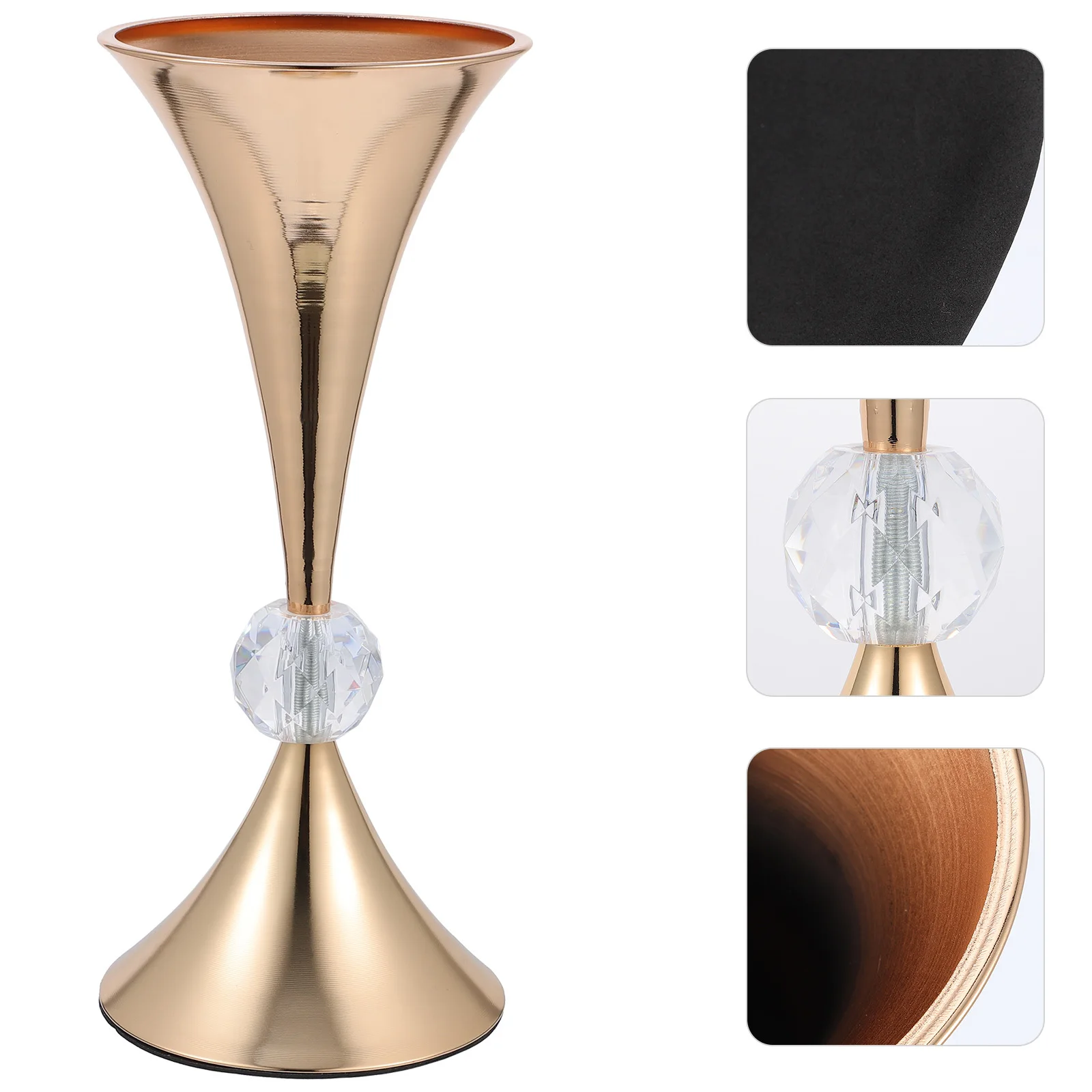

1Pcs Iron Vintage Flower Vase Simple Design Elegant Floral Art for Home Office Wedding Decoration Desktop Retro Style Golden