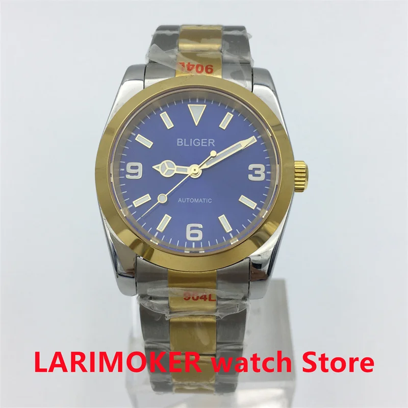 

BLIGER 39mm blue dial automatic men's wristwatch Sapphire crystal NH35 MIYOTA pt5000 pearl 2813 movement stainless steel bracele