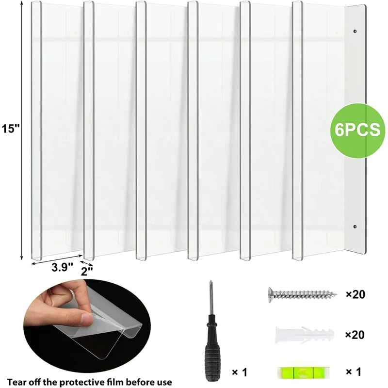 أرفف أكريليك Fixwal أرفف عائمة مثبتة على الحائط تعرض رف الكتب لتزيين الحائط #3