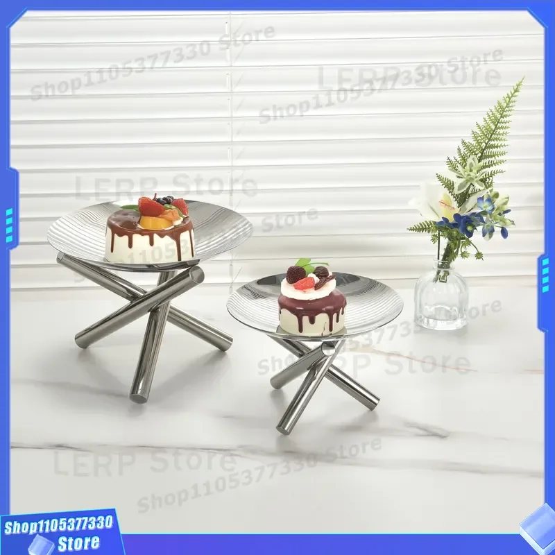 Luxury Stainless Steel Fruit Tray European Style Decorative Plate for Hotel Restaurant Coffee Table Home Accessories Dim Sum