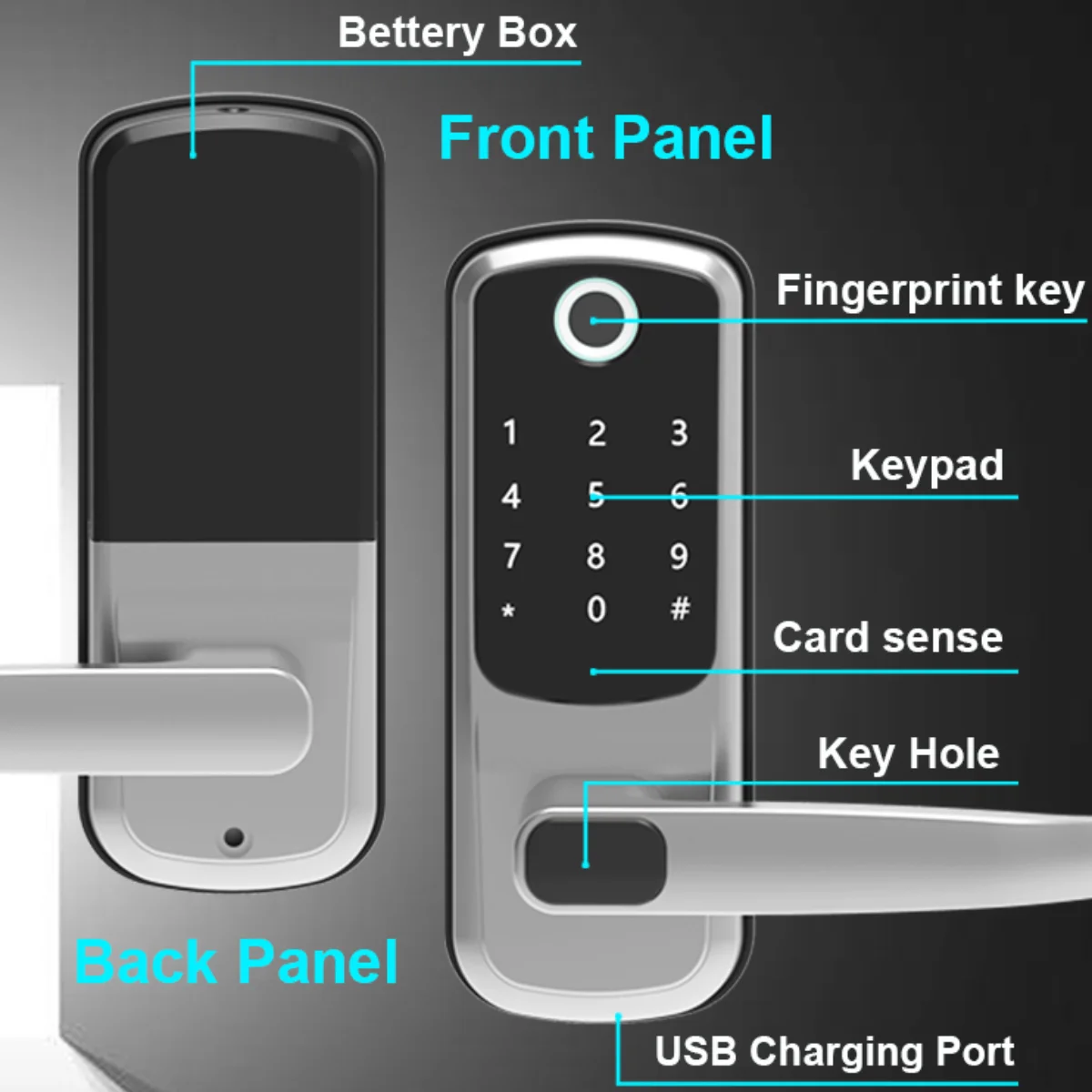 TTLOCK Wifi Electronic Smart Door Lock With Biometric Fingerprint / Password /Smart Card  / Key Unlock/ USB Emergency Charger