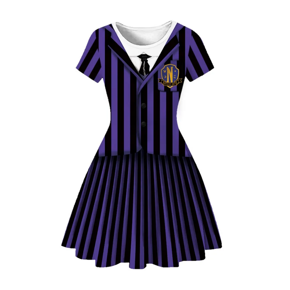 

Movie Wed Princess Cosplay Addams Costume Children Skirt School JK Uniform Dress Vestidos Kids Girls Halloween Carnival Party