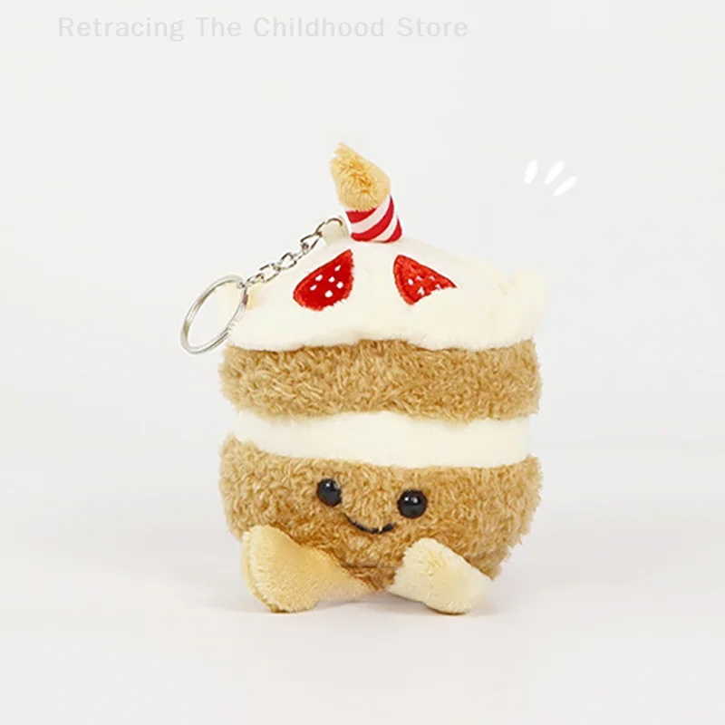 Cartoon Geburtstag Kuchen Plüsch Anhänger Spielzeug Simulation Geburtstag Kuchen Schlüsselbund Kreative Lustige Rucksack Dekoration Geburtstag Geschenke