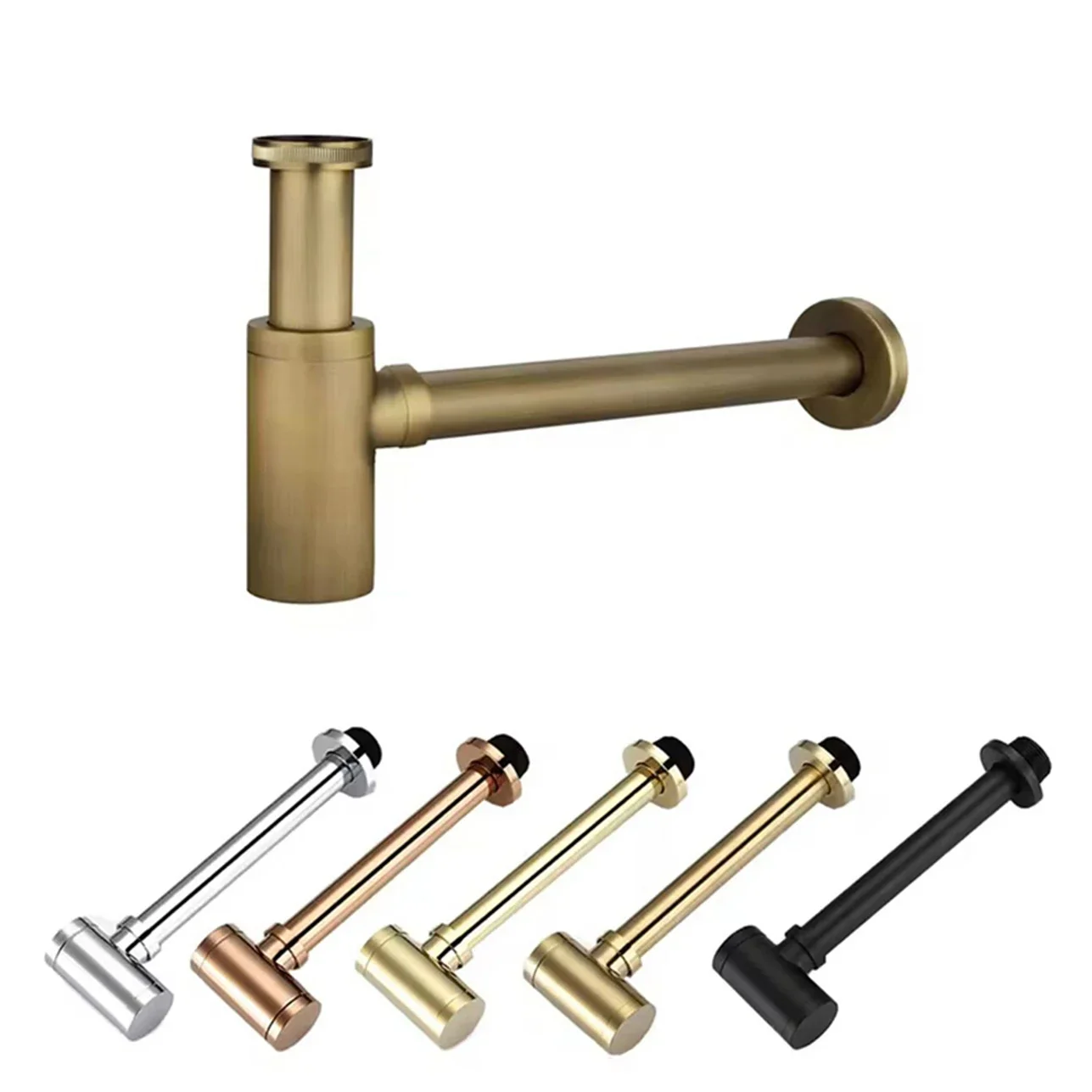 wash-basin-bottle-plumbing-p-trap-bathroom-sink-siphon-drain-sewer-pipe-kit-luxury-matt-black-high-quality-brass-body