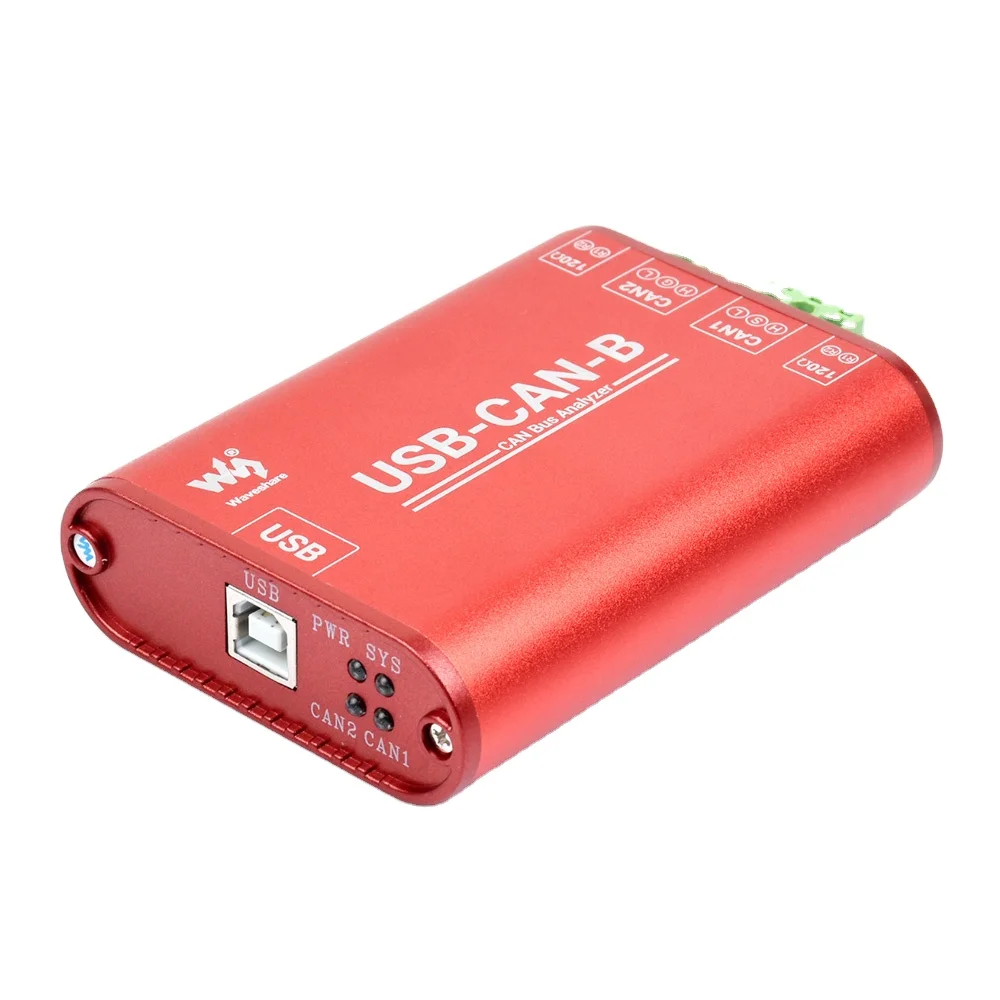 USB-CAN-B Waveshare Industrial Isolation USB to CAN Adapter Dual-Channel CAN Analyzer Supports Windows and Linux Systems