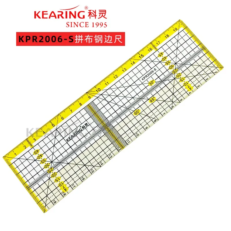 

Kearing Kpr2006s Лоскутная линейка Стальная линейка ручной работы Измерительная линейка 3 мм Акриловая швейная линейка DIY Линейка ручной работы