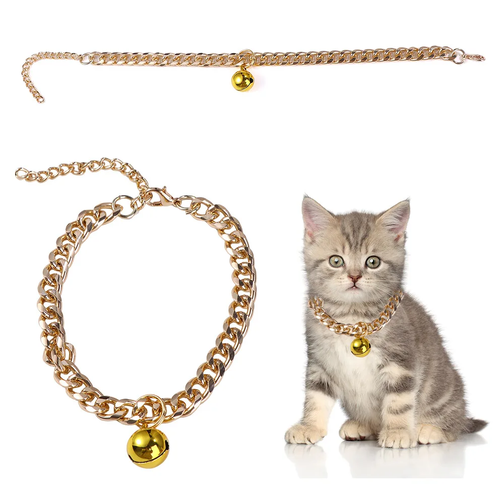 Pet Collar Fashion Bell Decor Aluminum Dog Cat Collar Pet Necklace Jewelry Clothing Accessories Supplies