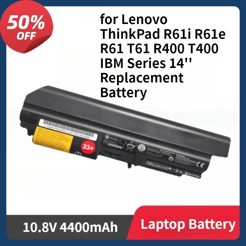 

41U3196 Laptop Battery for Lenovo ThinkPad R61i R61e R61 T61 R400 T400 IBM Series 14'' Replacement Battery 10.8V 4400mAh
