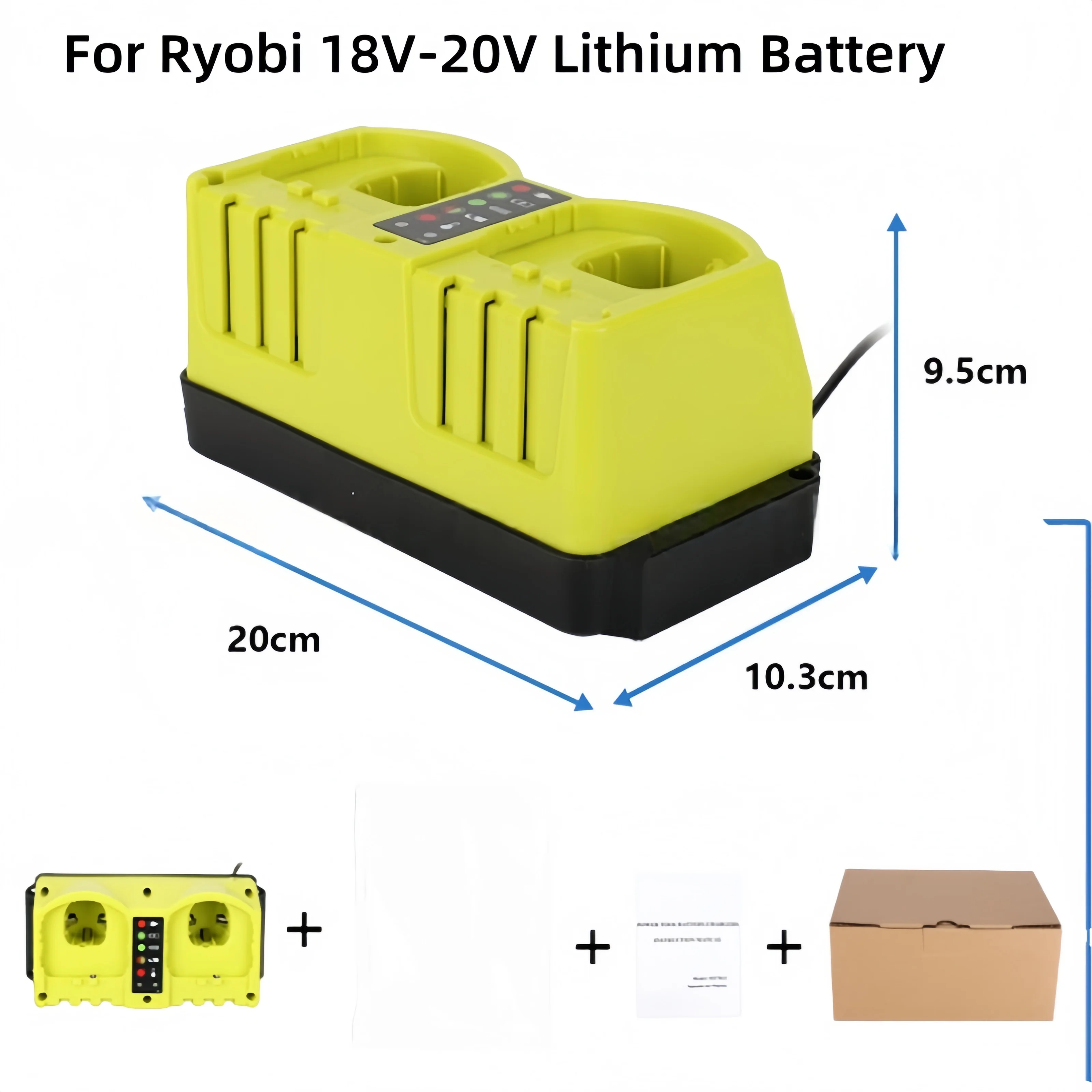 

New Portable Dual Charge Fast Charger for Ryobi 18V-20V Lithium Batteries with Smart LED Indicator for P120 P170 P180 P190