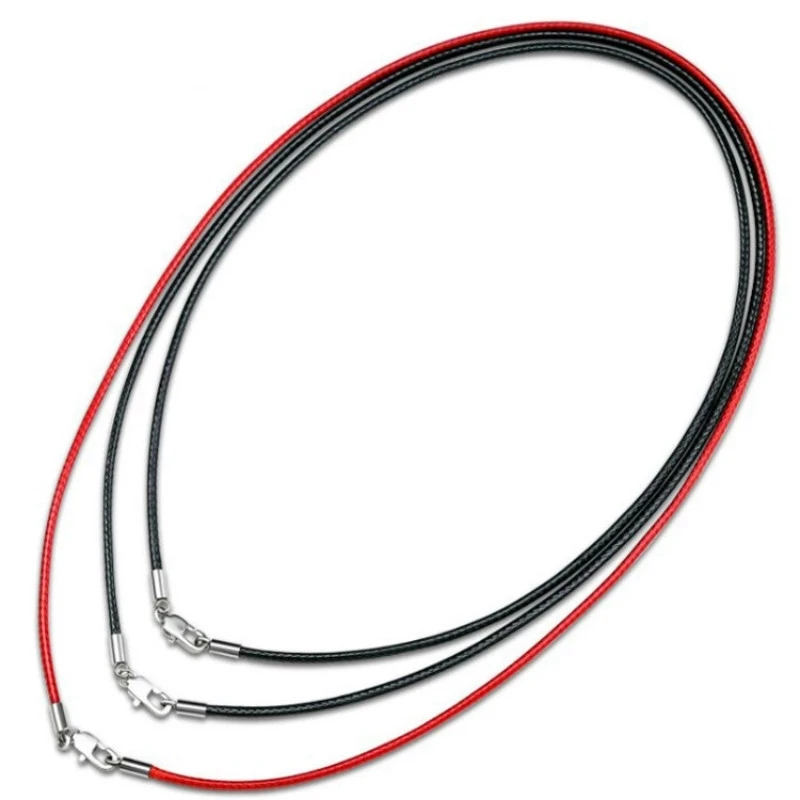 Braided Leather Cord for DIY Lanyard Pendant Necklace Making String Rope Thread Jewelry Making Stainless Steel Lobster Clasp