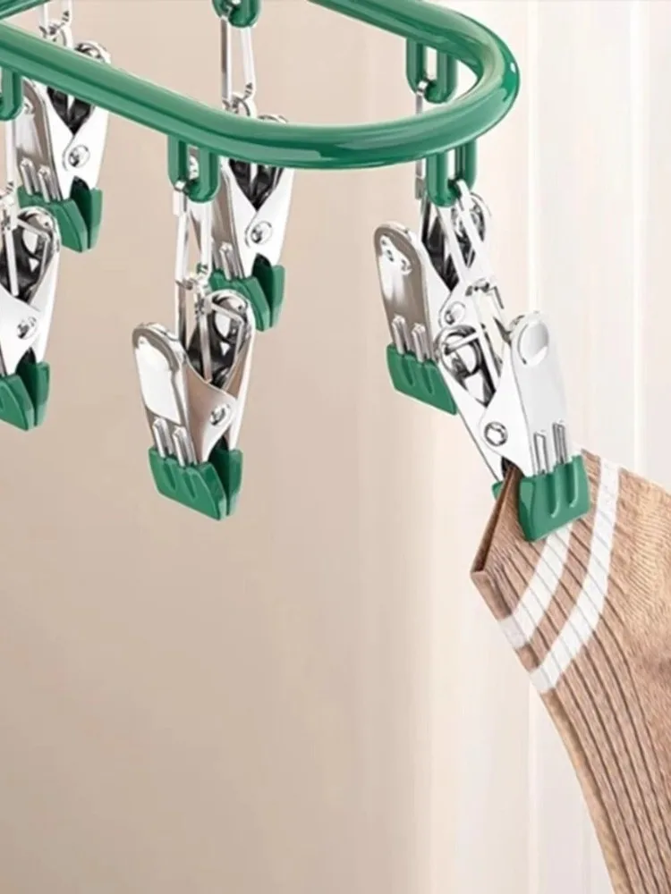 20 clips en acier inoxydable porte-chaussettes porte-vêtements multifonctionnel ménage non marqué sous-vêtements support de séchage balcon supports de rangement