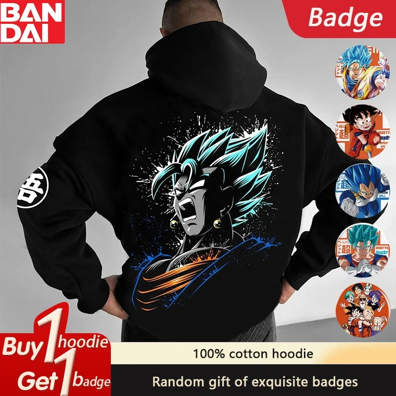 

The Latest Dragon Ball Japanese Animation Peripheral Autumn and Winter Hoodies Trendy Fashion Loose Men's and Women's Hoodies
