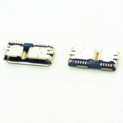 10pcs/lot Micro USB 3.0 Female Connector SMT Hi speed Data Transmmission 10Pin Soldering USB Jack Curled Mouth