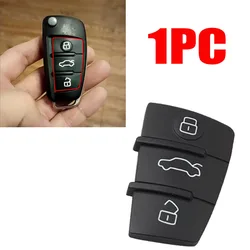 1Pc Remote Flip Key Fob Shell 3 pulsanti di ricambio per Pad in gomma per Audi A1 S1 A3 S3 A4 A6 Rs6 Tt Quattro Q3