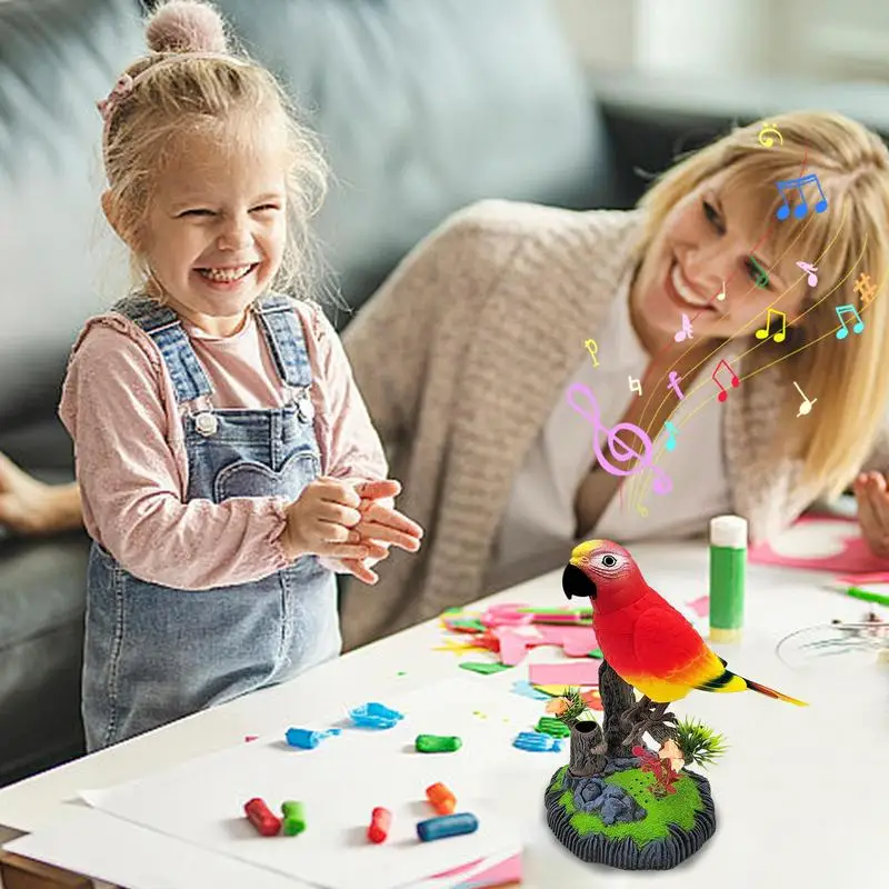 子供のための電子バードボイストイ、オウムのセンサー、男の子と女の子のためのリアルなおもちゃ、家庭