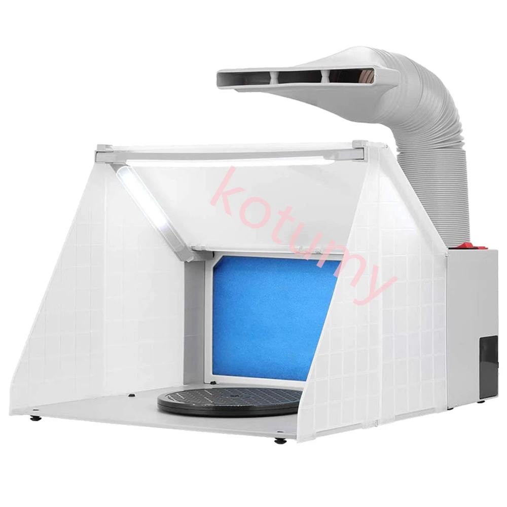 Airbrush Spray Booth Set Spray Paint Box Workbench Foldable Paint Spray Extractor Exhaust Filter For Model Hobby Crafts