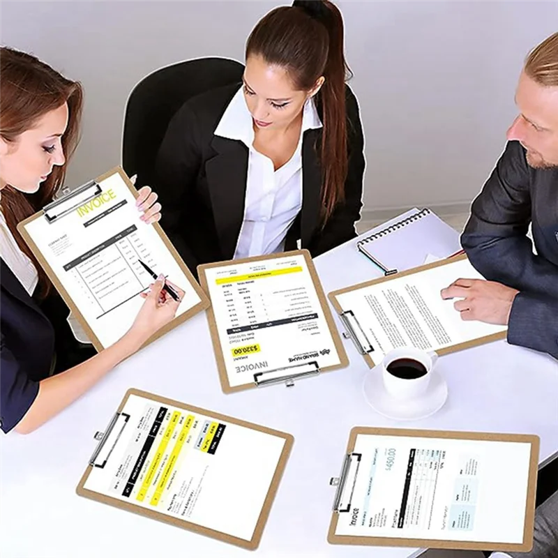 10 szt. Drewniana płyta klipów płaska teczka uchwyt na Menu drewniane szyny na schowki do biura, szkoły, klasy