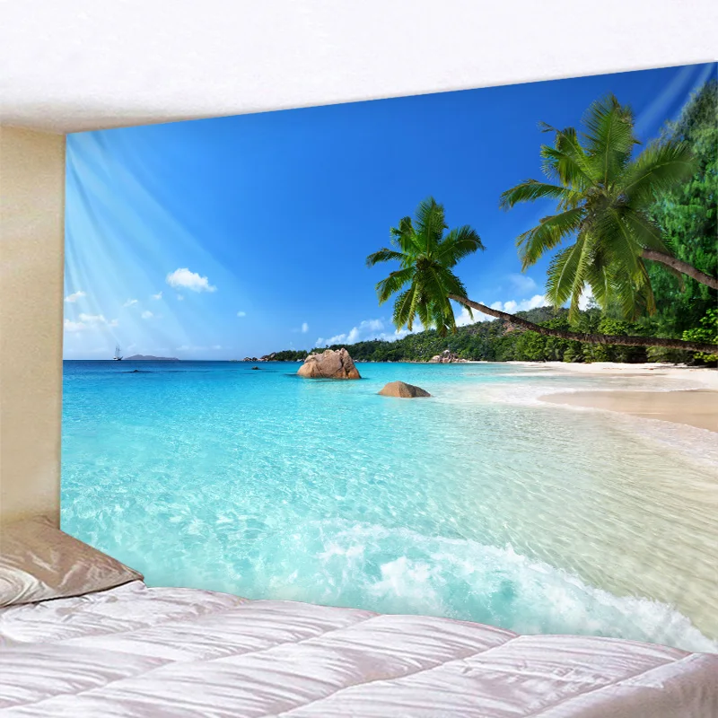 Tapestry Wall Decor Large Wall Tapestry Nordic Tropical Beach Mandala Hippie Bedroom Decoration Psychedelic Bohemian 6 Sizes