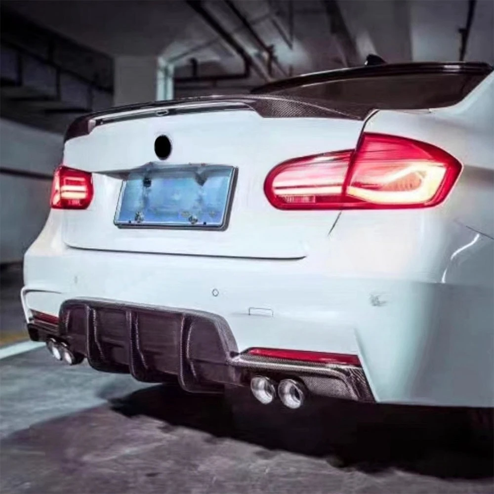 Anwendbar auf BMW 3er F30 F35 PH Real Carbon Fiber Rear Lip Modifikation Verbesserter Diffusor 2012–2018