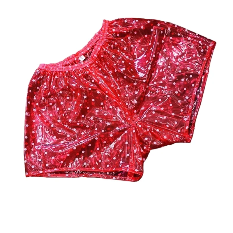 

Men's Waterproof PVC Short Pants Dots Graphics Elastic Waist Shorts Women's Pink Red Rainproof Shorts Live Show Dance Party