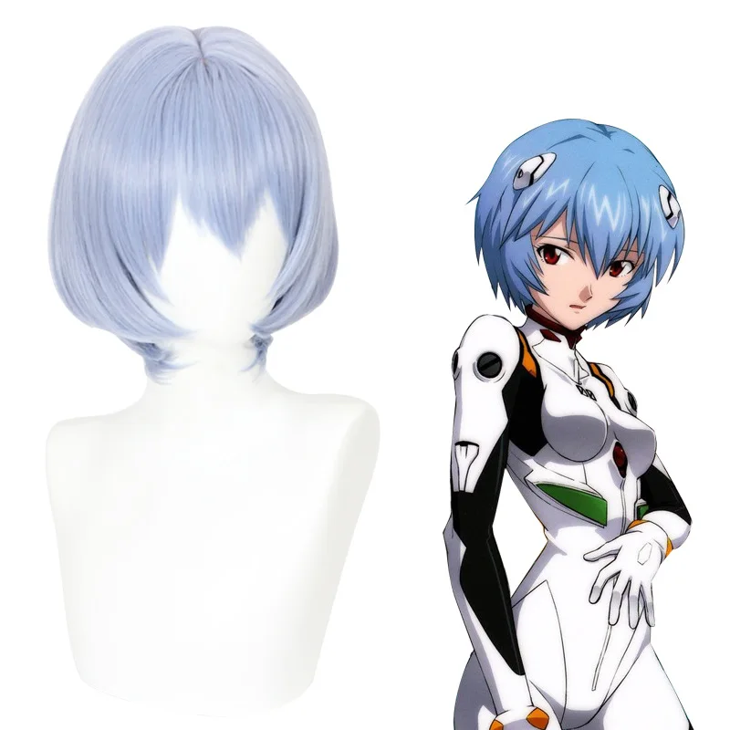 Xiu Dan EVA Nieuwe Eeuw Evangelion Asuka Shikinami Cosplay Pruik Hemelsblauw Grote Cap 480A