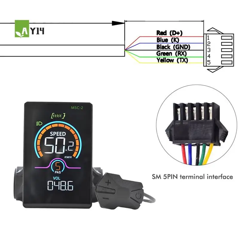 AY14 -M5C-2 E-Bike Bluetooth LCD Display Meter Electric Scooter Speedometer LCD Panel UART For Mountain Electric Bike