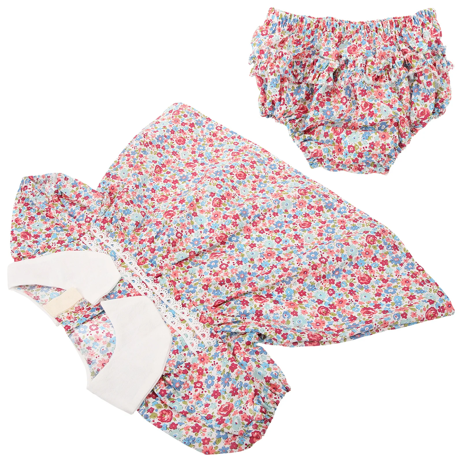 

6pcs Short Sleeve Romper For Baby Girls Cotton Jumpsuit Comfortable Summer Outfit Newborn Clothes Floral Design Daily Wear Party