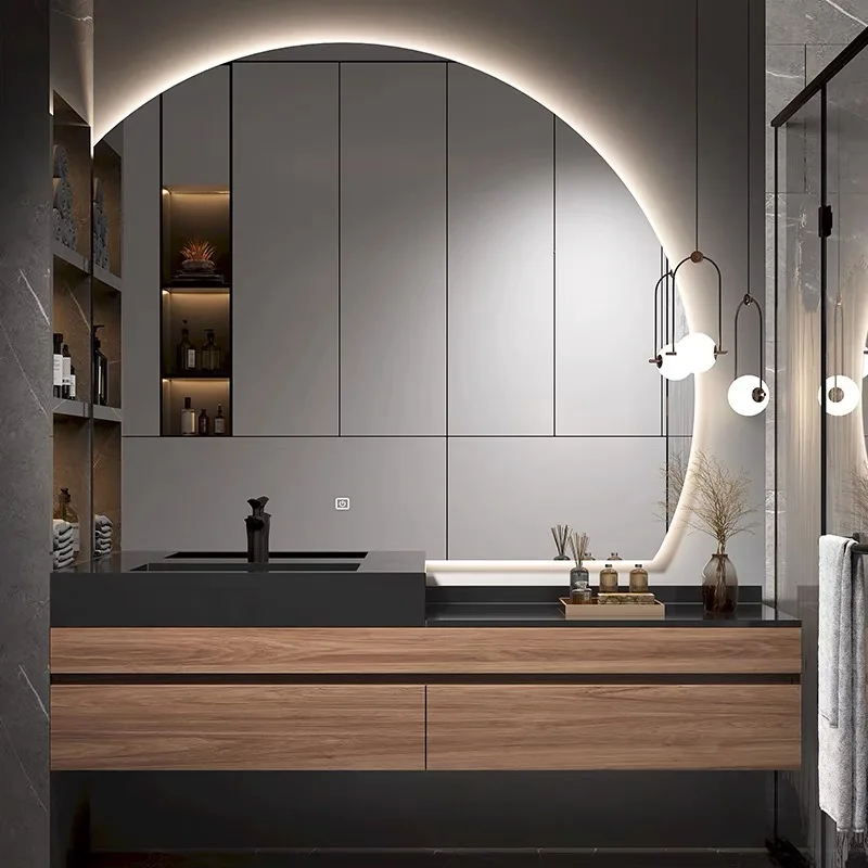 

LED Mirror Lighting European Sink Cabinet Wall Mounted Makeup Bathroom Vanity