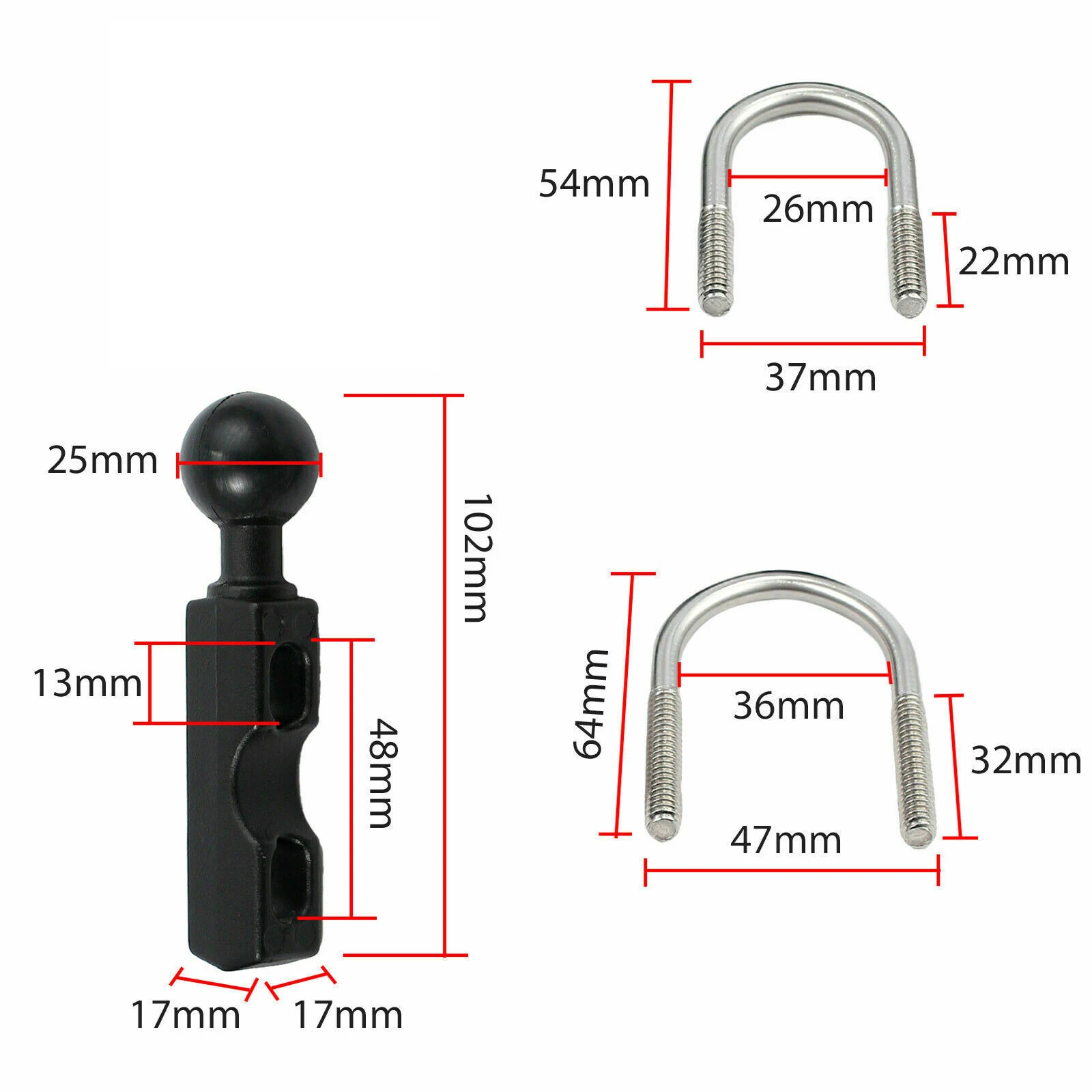 Universal Motorcycle Brake Clutch Handlebar Mounting Base For RAM-B-309-7 With 1\