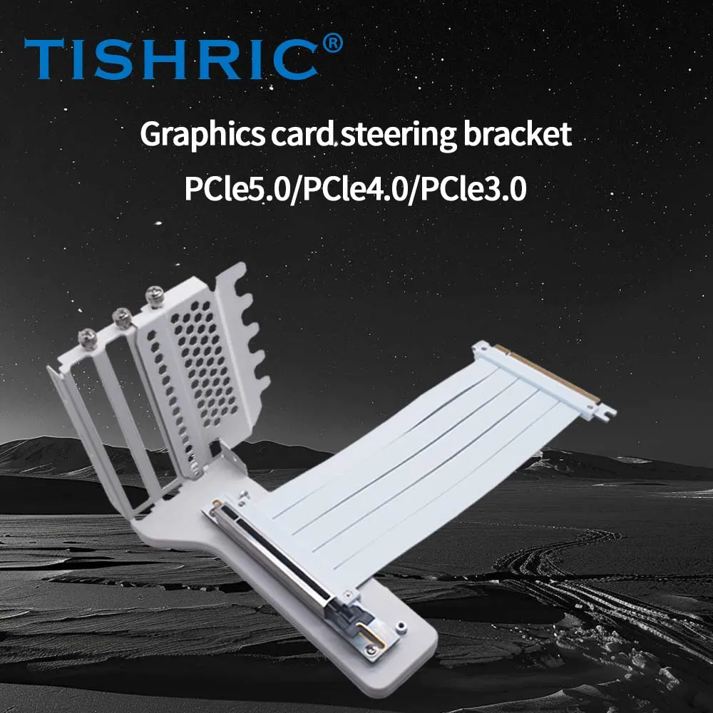 Soporte para Tarjeta Gráfica TISHRIC PCIE 5.0 4.0 3.0 16X, Cable Riser PCI-E 16X de 20CM, Cable de Extensión, Soporte de Montaje Vertical para GPU