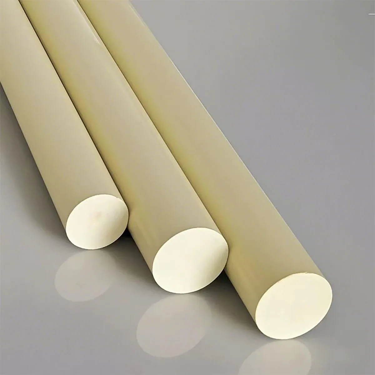 Pure White Solid UPVC Plastic Rod, Corrosion Proof PVC Round Bar Custom Cut