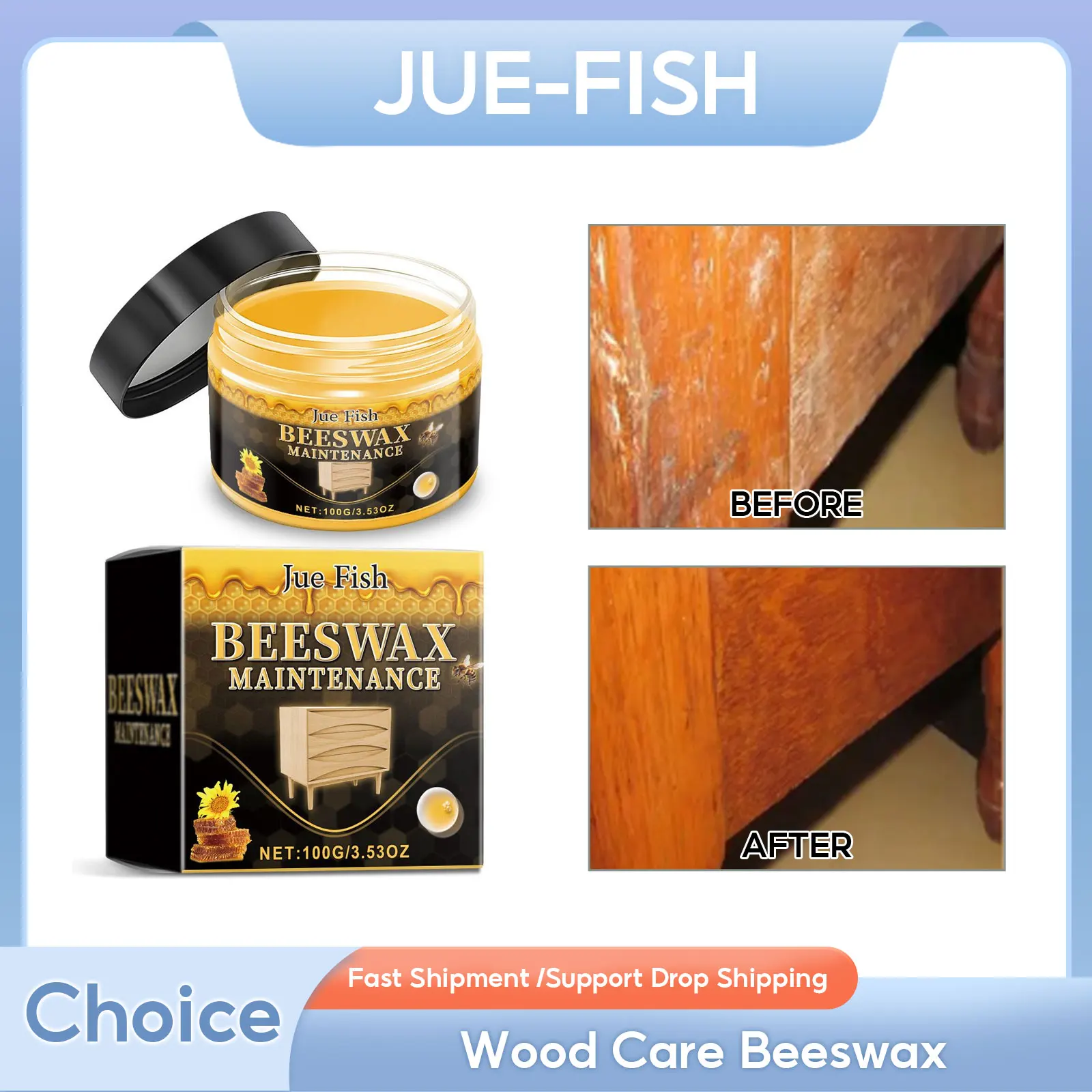 Wood Care Beeswax Wooden Furniture Polishing Wood Seasoning Beewax Wooden Floors Maintenance Polisher Waterproof Bee Care Wax