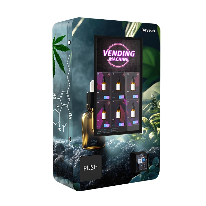 Touch Screen Mini CBD Vending Machine Wall-Mounted Metal Construction With Big Capacity Age Verification Features