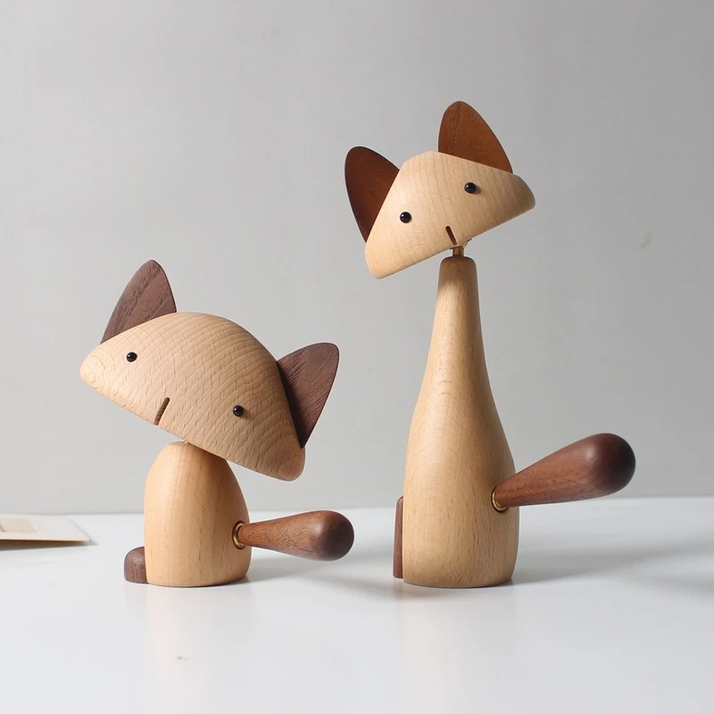 

Wooden Art Kitten Ornament Creative Gift Home Decoration European Ornament