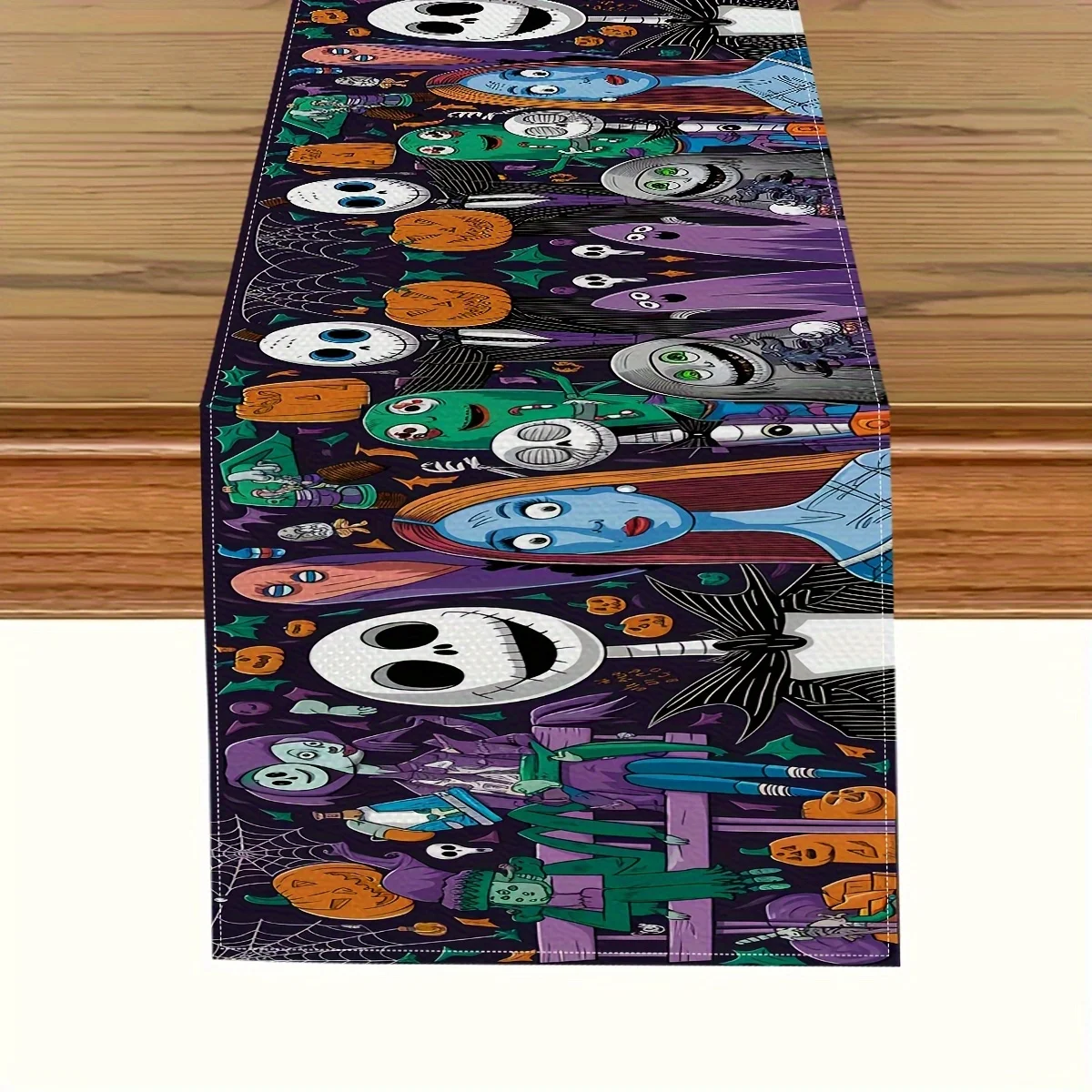 

1 Piece of Disney Official Tablecloth, Jack Skellington Themed Table Decoration, for Indoor/Outdoor Dining, Weddings, Back-To-School Season, Harvest Festival