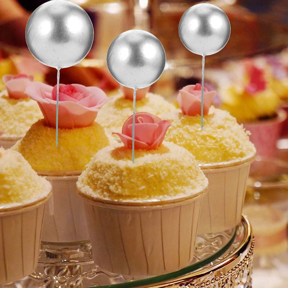 

40Pcs Cake Decorative Props Round Ball Toppers Safe for Food Use Perfect for Special Occasions Round Cake Toppers