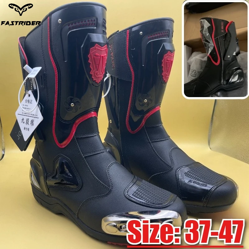 Motorcycle Anti Fall Motocross Boots Wear- Resistant Motorcycle Boots Waterproof Racing Boots Safe Riding Equipment Rally Shoes