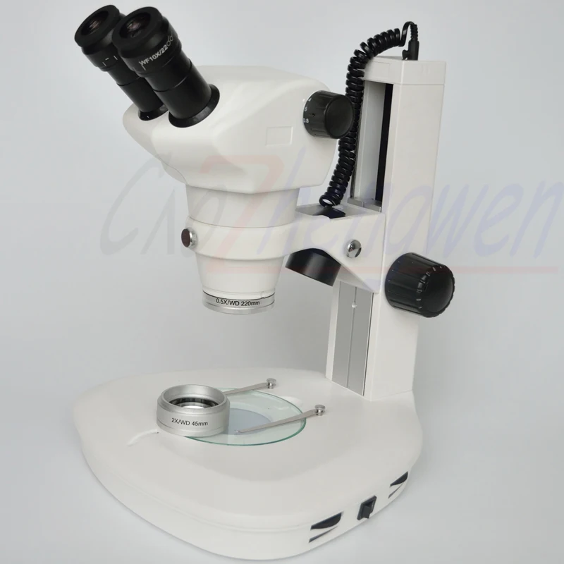 FYSCOPE  4X-50X Track Stand Stereo Zoom Parfocal Binocular Microscope Wthin Two LED Lights