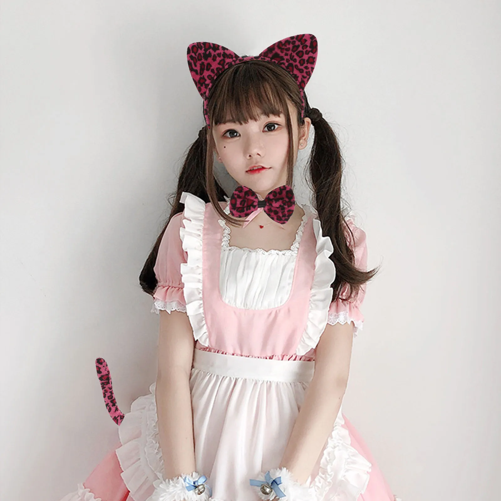 

Animal Tails for Kids Cartoon Headband Set Headbands Cat Ear Hair Accessories Girls Rosy Child