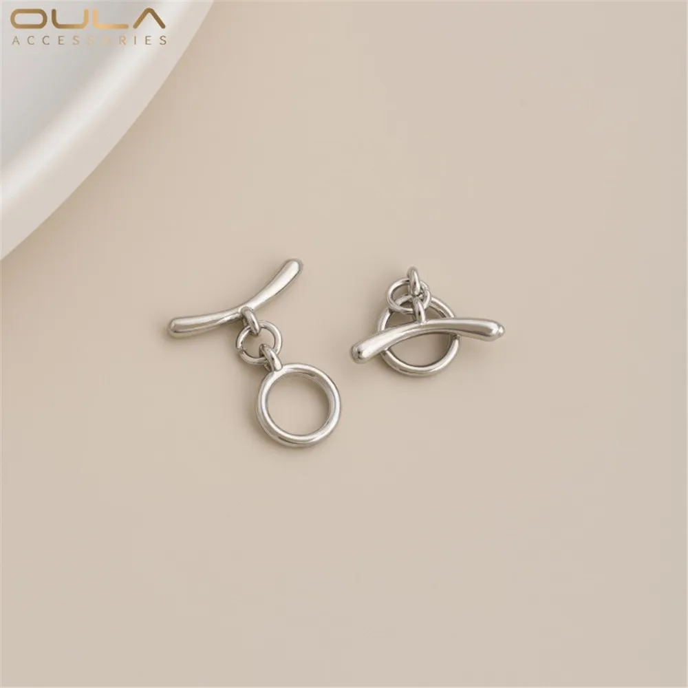 

1pcs Strong Color Retention Charm OT Copper Plated White Gold Heart Clasp Diy Bracelet Link Accessory