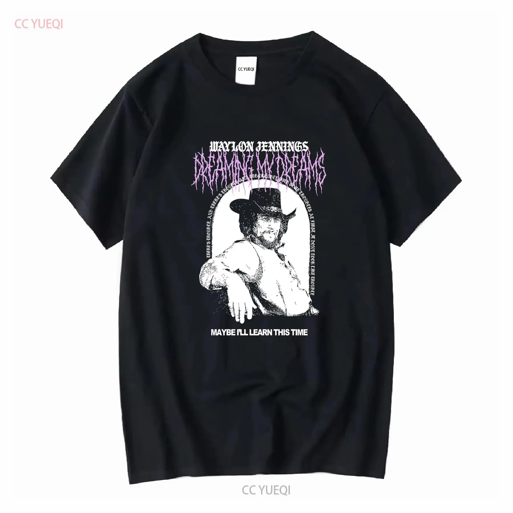 Waylon Jennings Dreaming My Dreams Vintage Country T shirt S 5XL vintage Washed Top For Everyday Wear Versatile Stylish Casual